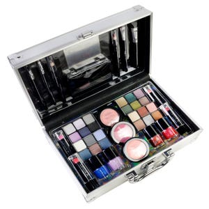 estuche de maquillaje professional maleta para brochas cosmetica sombras  makeup