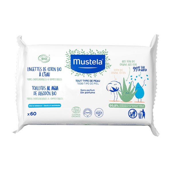 Mustela Toallitas Limpiadoras Biodegradables y Compostables Pack Ahorro