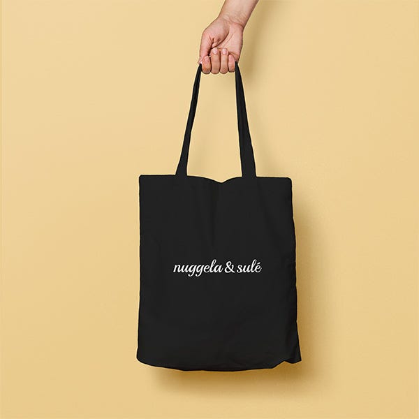 Tote Bag Negro bano NUGGELA SUL Bolsa reutilizable algod n